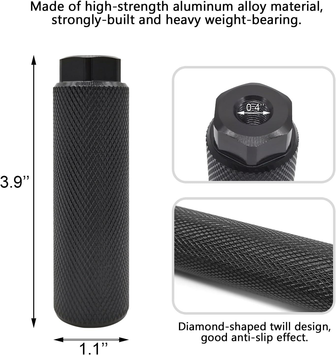 Blingkingdom 2PCS Aluminium Alloy Bike Foot Pegs, Black, Universal Fit, Front/Rear, Mountain Bike image number 2