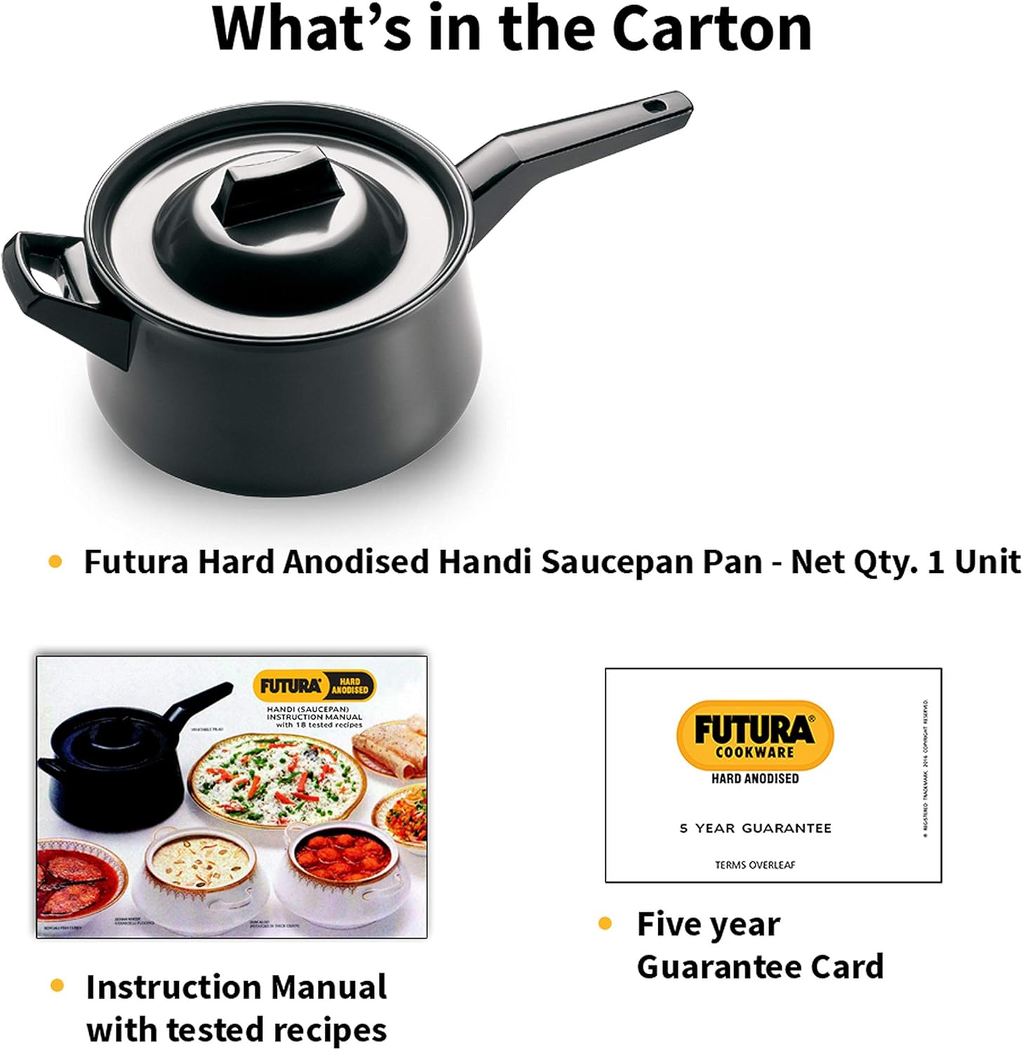 Futura Hard Anodised Handi, 3 Litres. image number 1