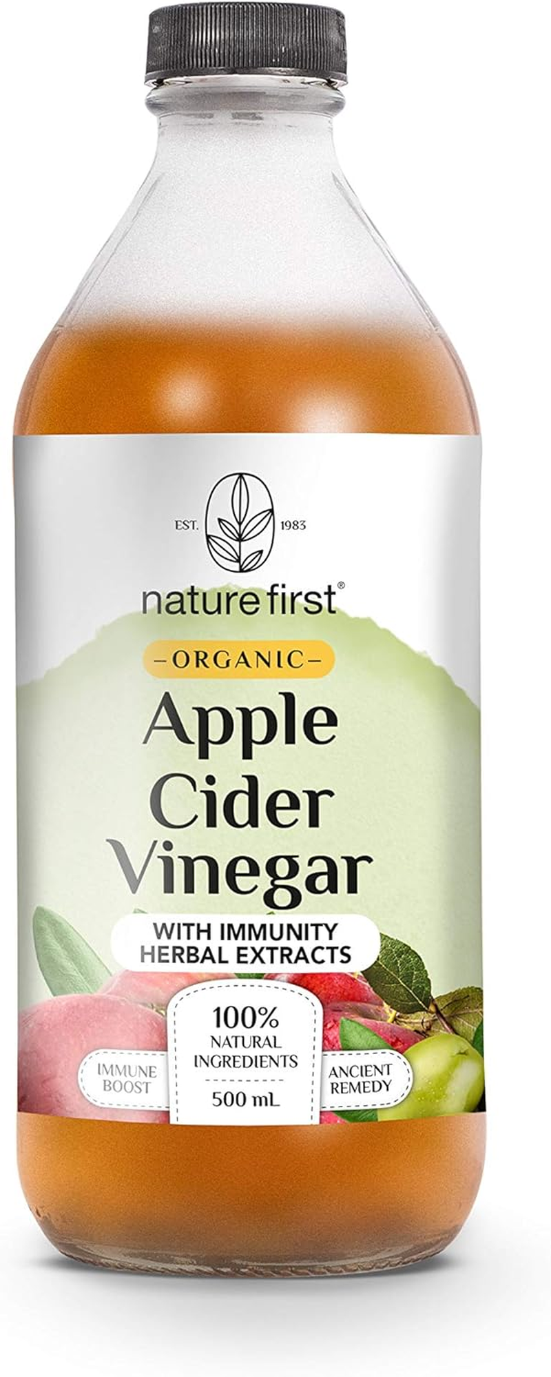 Nature First Organic Apple Cider Vinegar with Immunity Herbal Extracts 500 Ml