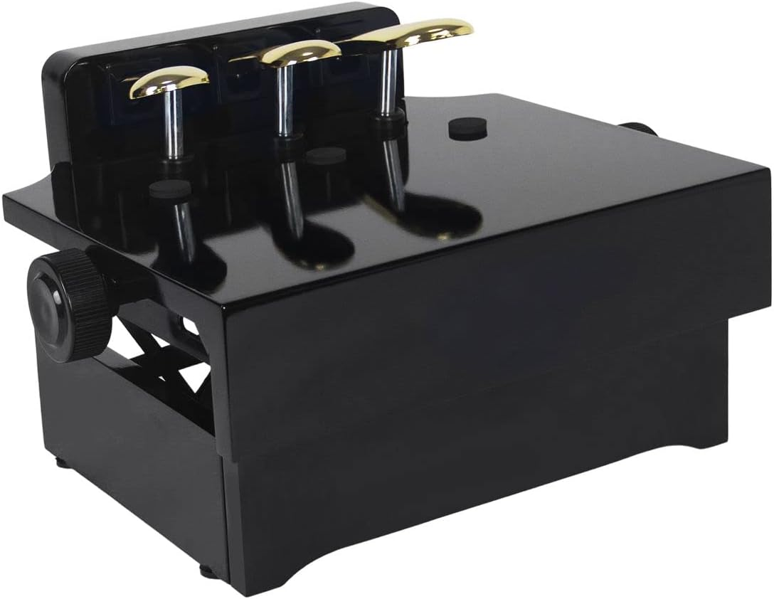 Melodic Piano Pedal Extender Bench Footstool Platform for Kids with 3 Pedals Height Adjustable Black image number 5