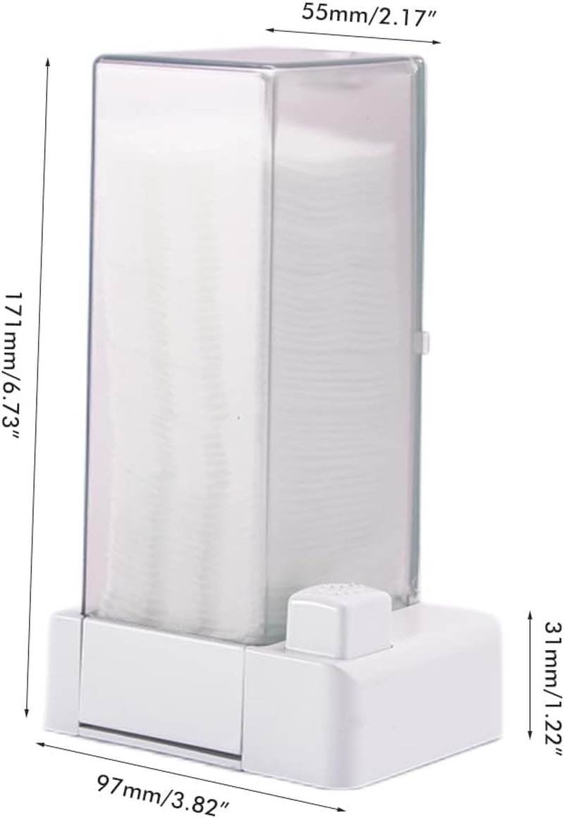 Cosmetic Cotton Storage Box, anti Slip Bottom Design Automatic Cotton Pad Dispenser, Take Out and Press Easily Clear Make up Pads Container with Lid, the Best (White) image number 3