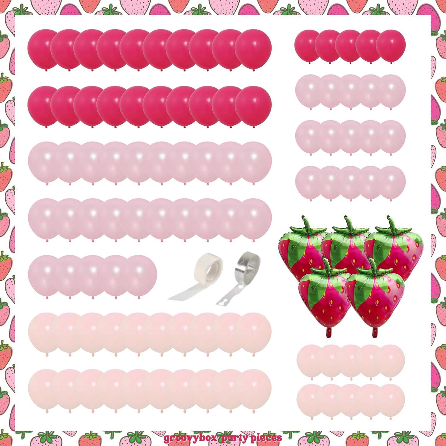 102 Pcs Strawberry Balloon Arch Garland Kit image number 2