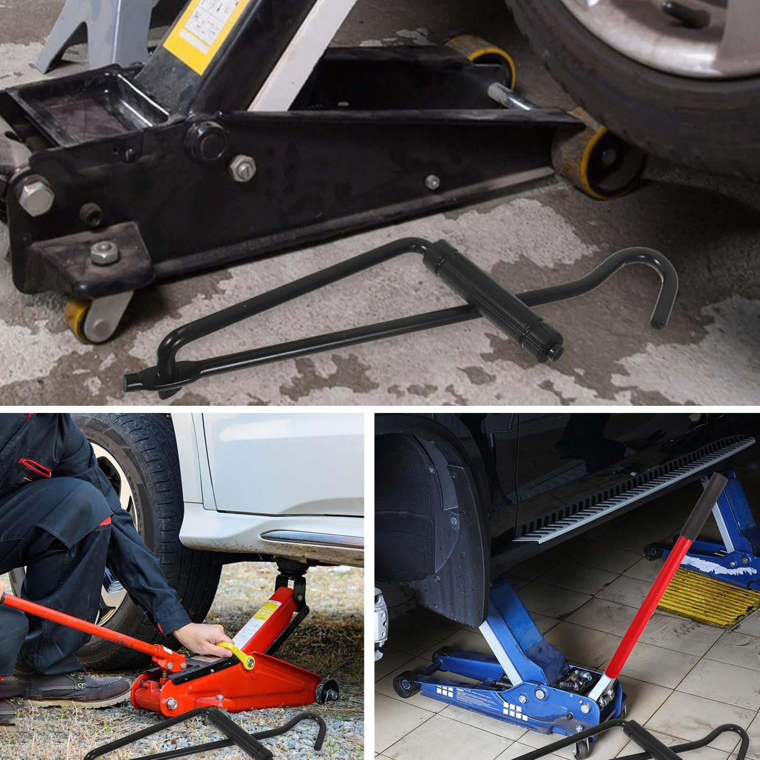 Scissor Jack for Car Scissor Jack Handle Jack Tools for Car Hand Jack for Car Hand Jack Tool for Car Crank Drill Repair Tool Black Manual Rocker Arm(27Cm) (1) image number 1