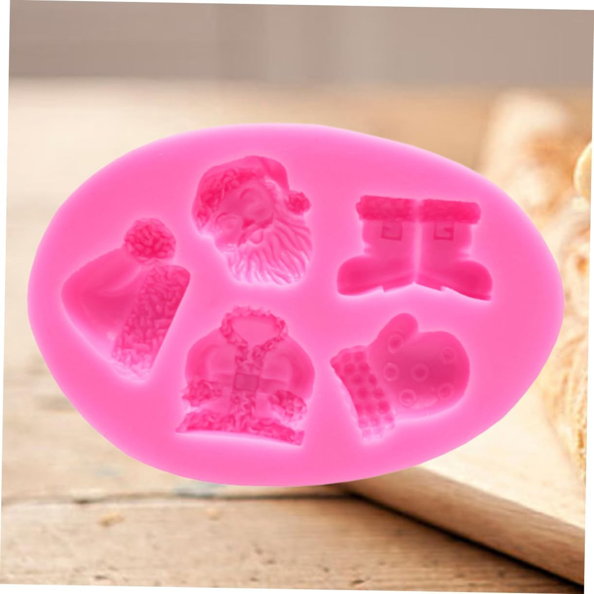 Silicone Santa Claus Hat Gloves Boots Cake Decorating Mold DIY Baking Silicone Fondant Molds Christmas Dessert Baking Tool for Holiday Party image number 6