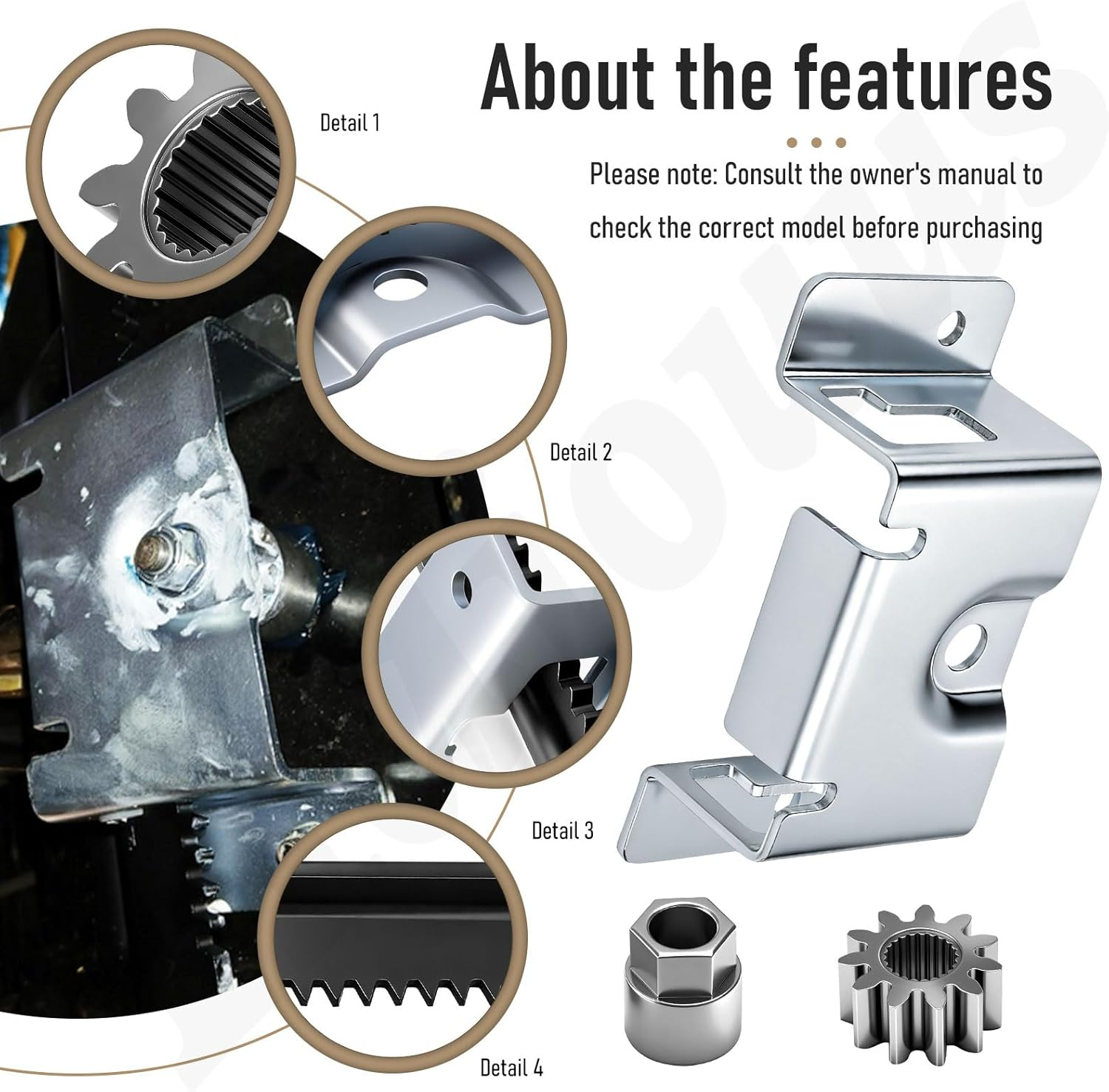 753-11064B 783-07239A 75311064B CR12 Steering Service Kit for MTD, CUB Cadet CC30H CC30E CC30 Hydro Mini Riders, for Craftsman R1000 Lawn Tractor Lawn Mower, Replace 783-09629 783-07239 783-06988 image number 5