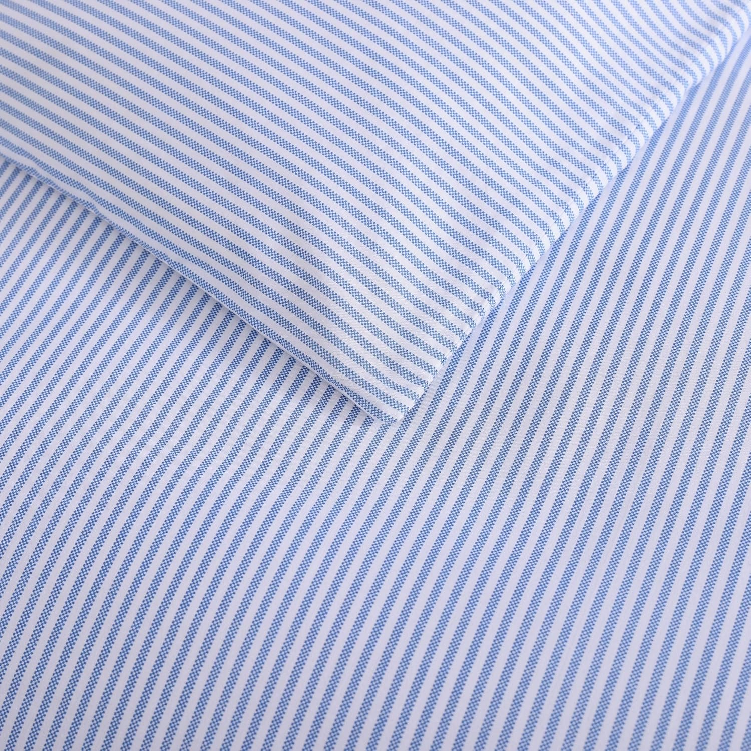 Poppy & Fritz- King Duvet Cover Set, Cotton Reversible Bedding with Matching Sham(S), Casual Home D&eacute;cor (Oxford Stripe Blue, King) image number 5