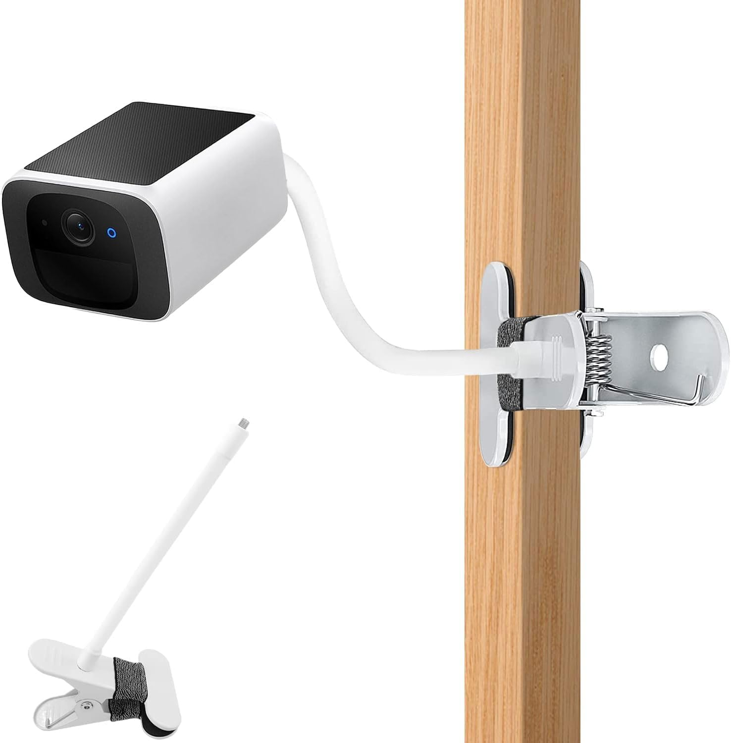 Security Camera Mount for Eufy Solocam S220/C210, Eufycam 2C/2C Pro, 3/S330, 3C/S300 Security Camera and Other Cameras with 1/4 Threaded Hole, Sturdy Flexible Clip Mount without Tools