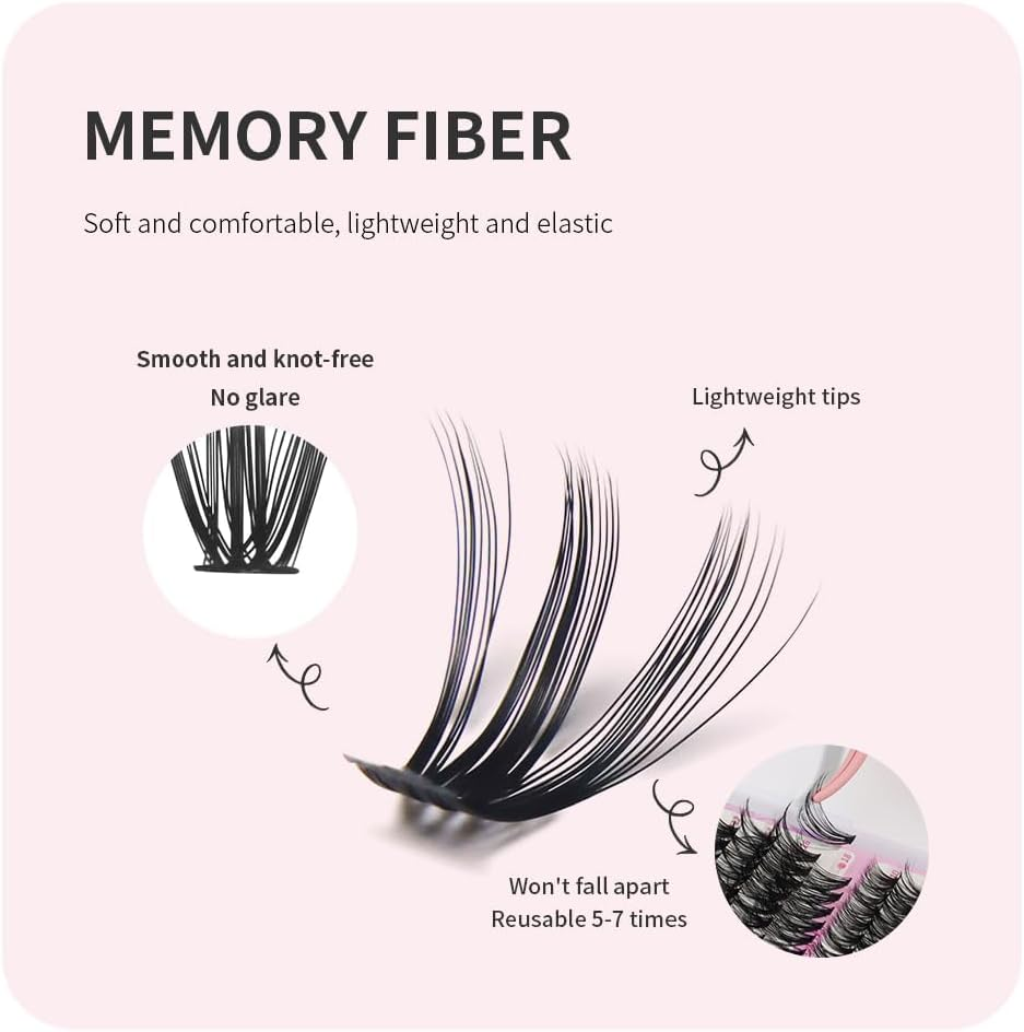 ANNAFRIS Lash Clusters, Individual Eyelash Extensions DIY, False Natural Cluster Lash (80+100D,Kit) image number 4