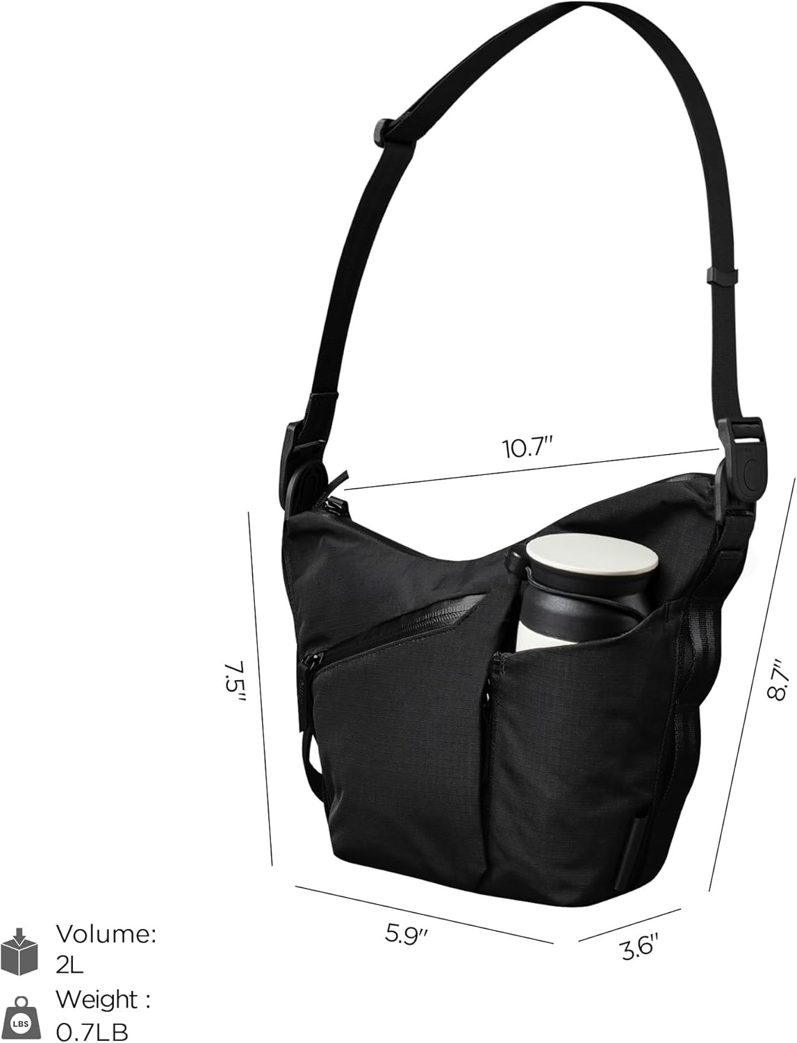 ALPAKA Flow Satchel Mini 2L - Crossbody Bag, Water Resistant Shoulder Bag, Expandable Bottle Pocket, YKK Zippers, Key Tether image number 1