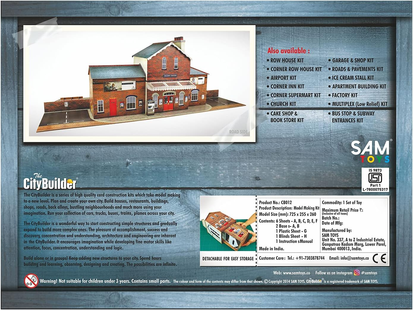 O Gauge 7Mm 1:48 Scale Model Railroad Building RAILROAD STATION Kit the Citybuilder image number 1