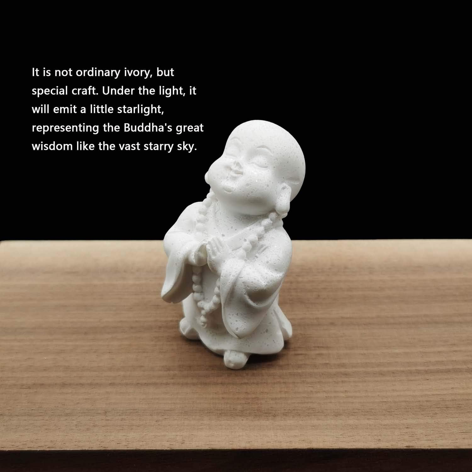 Carefree Fish Buddha Statue Minimalist Sandstone Buda Ornament Monk Figurine Zen Decor Bring Home a Ray of Sunshine 9Inch image number 6