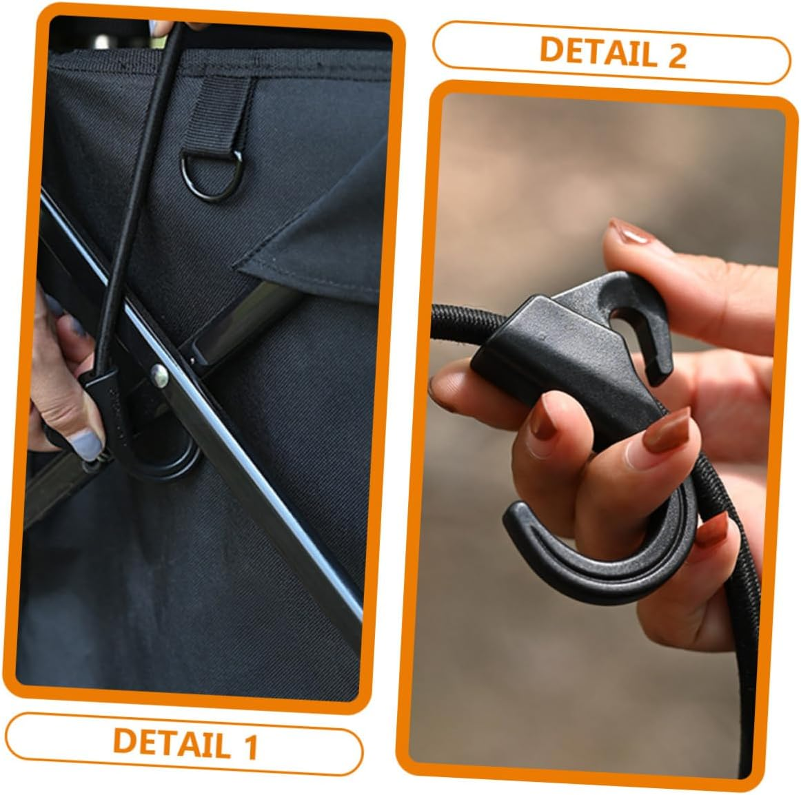 VERDANVERSE Heavy Duty Elastic Bungee Cord with Carabiner Hooks for Outdoor Camping Hiking Climbing Multipurpose Stretch Strap for Tent Fixation and Luggage Securing image number 3