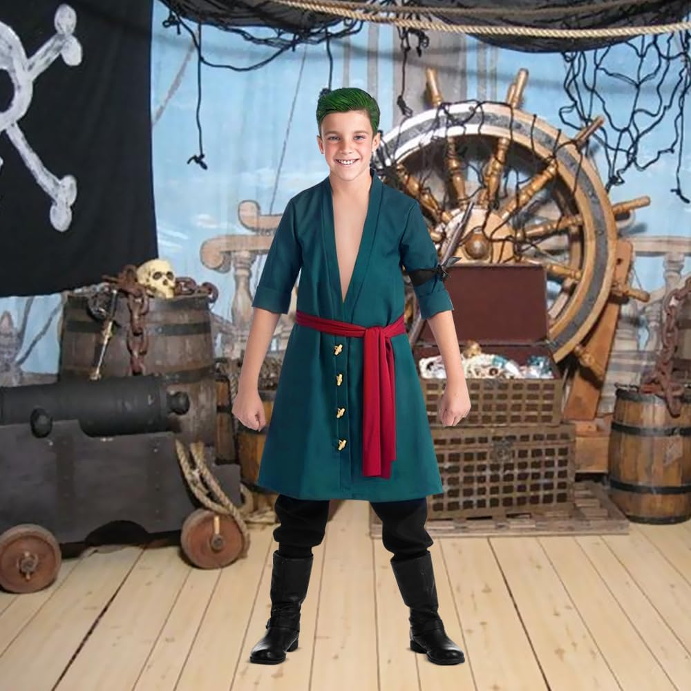 Slowton Kids Kimono Costume Cosplay Outfits Set Halloween Uniform Jackets Costume for Kids Adult image number 1