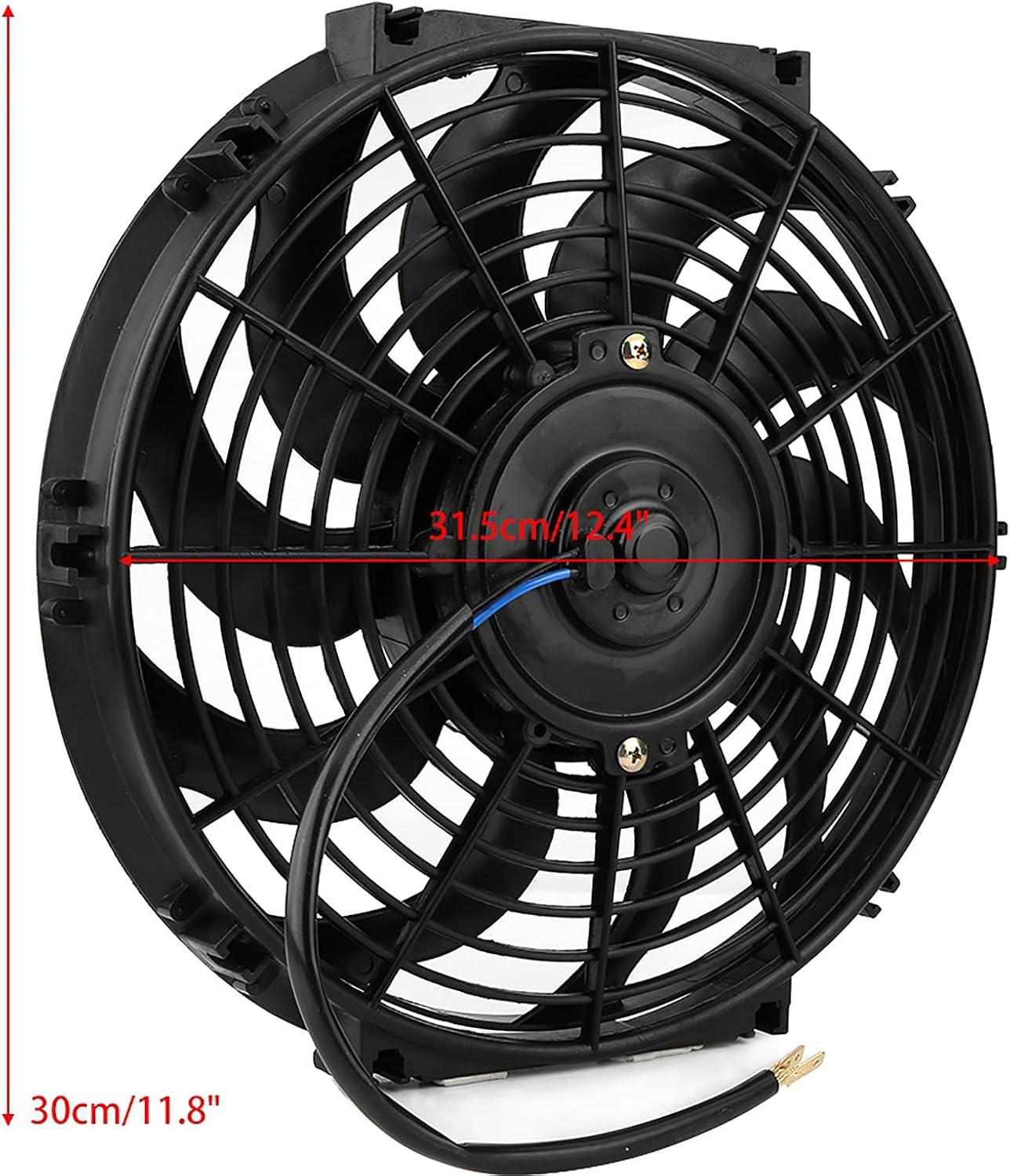Universal 12 Inch Car Slim Electric Cooling Fan 12V with Mounting Kit image number 1