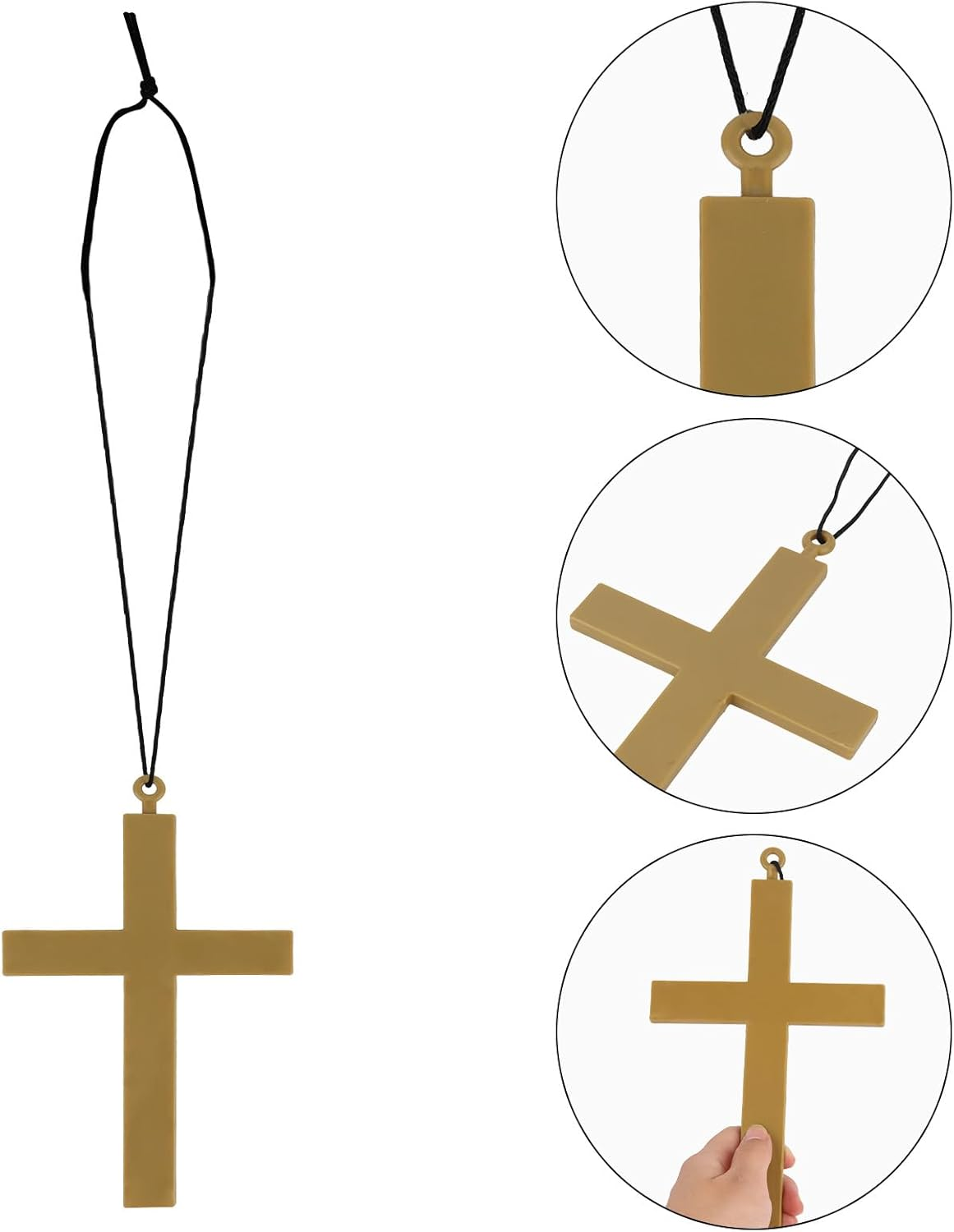 Sexy Nun Costume Woman Nun Headpiece Cross Necklace Earrings Thigh Highs Collar Sexy Halloween Costume Women Accessories image number 3