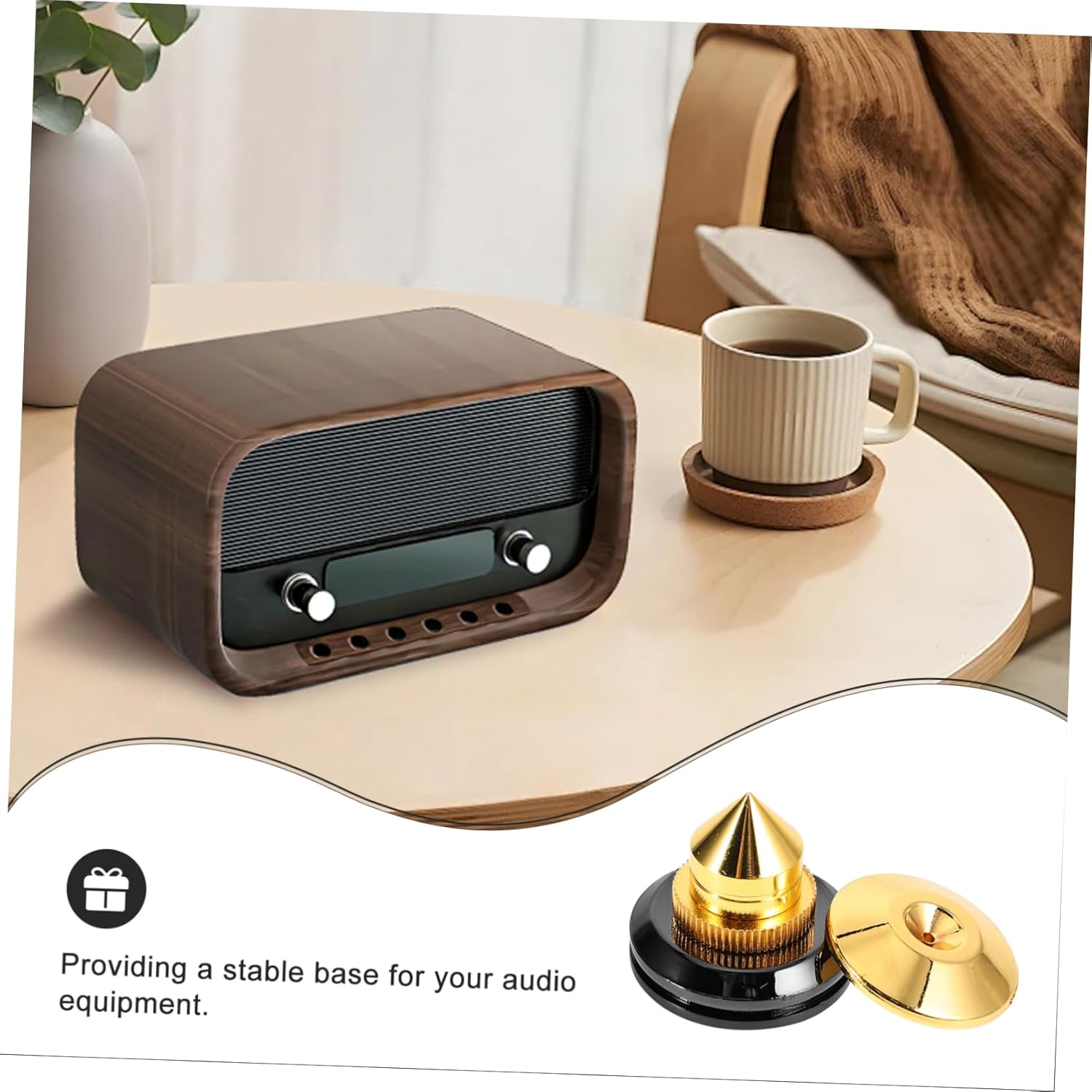 OKUMEYR 4Pcs Loudspeaker Isolation Feet Spike Pads Home Audio Isolation Feet for Speaker Sturdy Base for Speaker Spikes Vibration Reduction image number 5