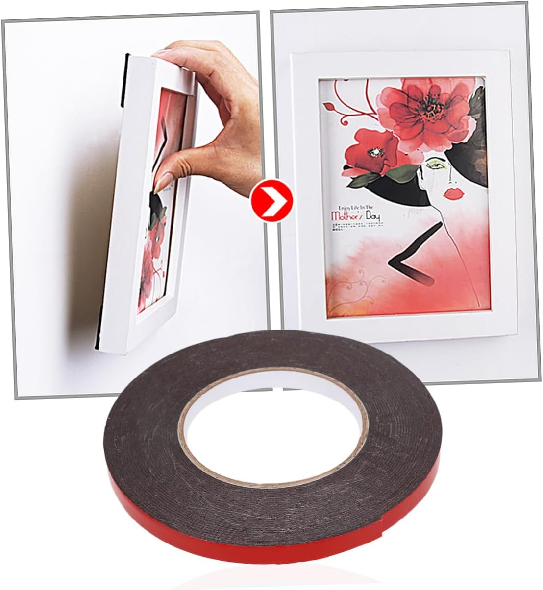 TEHAUX PE Double-Sided Adhesive Tape Red Car Trim Strip Weatherproof Seal Strip for Automotive and Wall Safe Decorative Use 10Mm X 10M 1.0Mm Thick image number 4