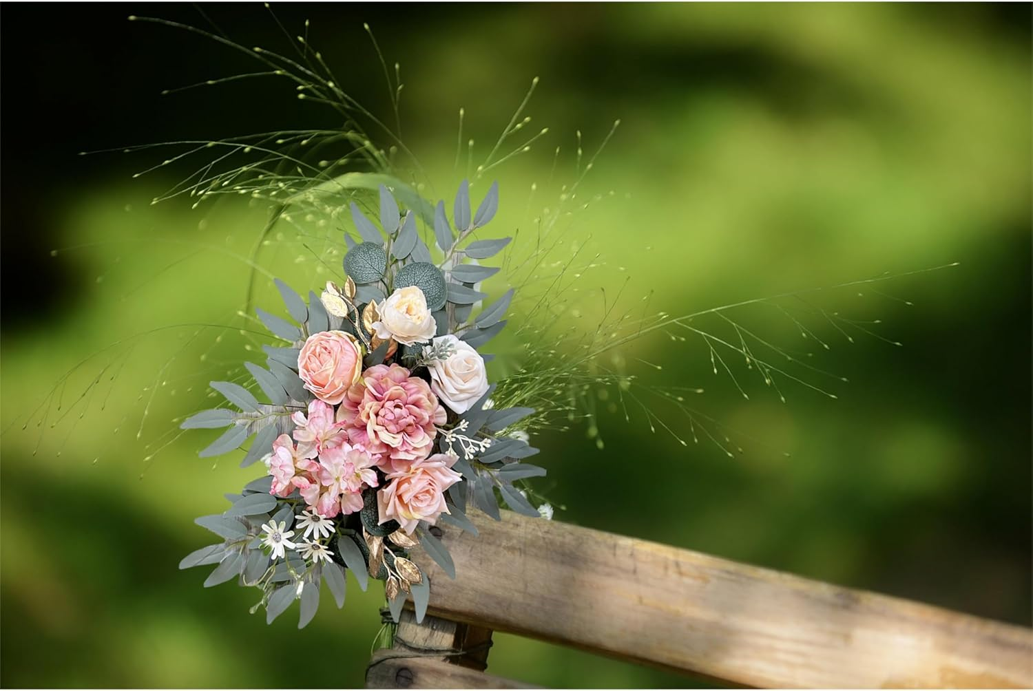 Artificial Flowers Silk Upgraded Swag Set for Wedding Arch Anniversary Welcome Sign Celebration Reception Floral Party Engagement Chair Floral Backdrop Decorations (Peach Pink) - Orange Red image number 5