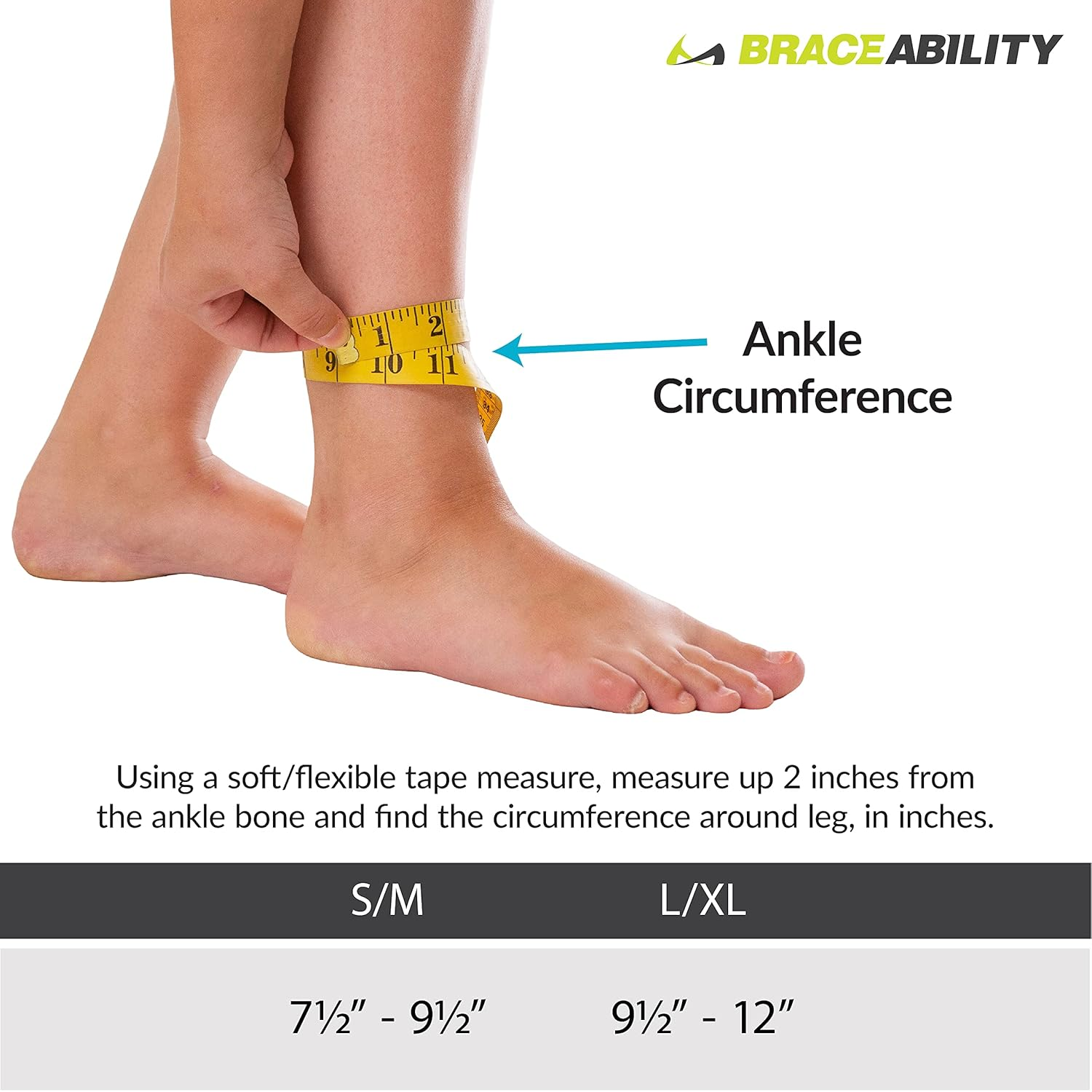 Braceability AFO Foot Drop Brace - Adjustable Soft Ankle Foot Orthosis Drop Foot Brace for Men and Women, Walking with Shoes, Toe Lifter Support, Dorsiflexion Assist Brace Fits Left or Right (L/XL)