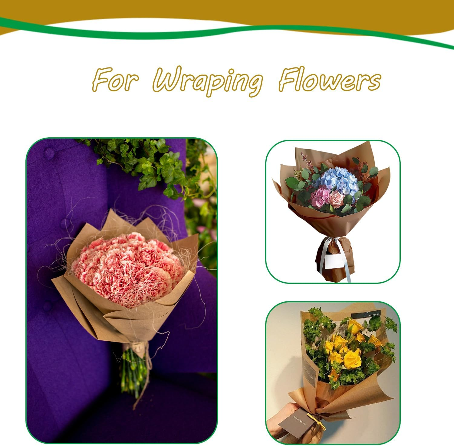 RINGSUN Wrapping Paper Roll, Gift Wrapping Paper, Kraft Paper 80Gsm, Ideal for Packing Present Wrapping Art Craft Postal Shipping (Dark Brown, 38X1000Cm) image number 4