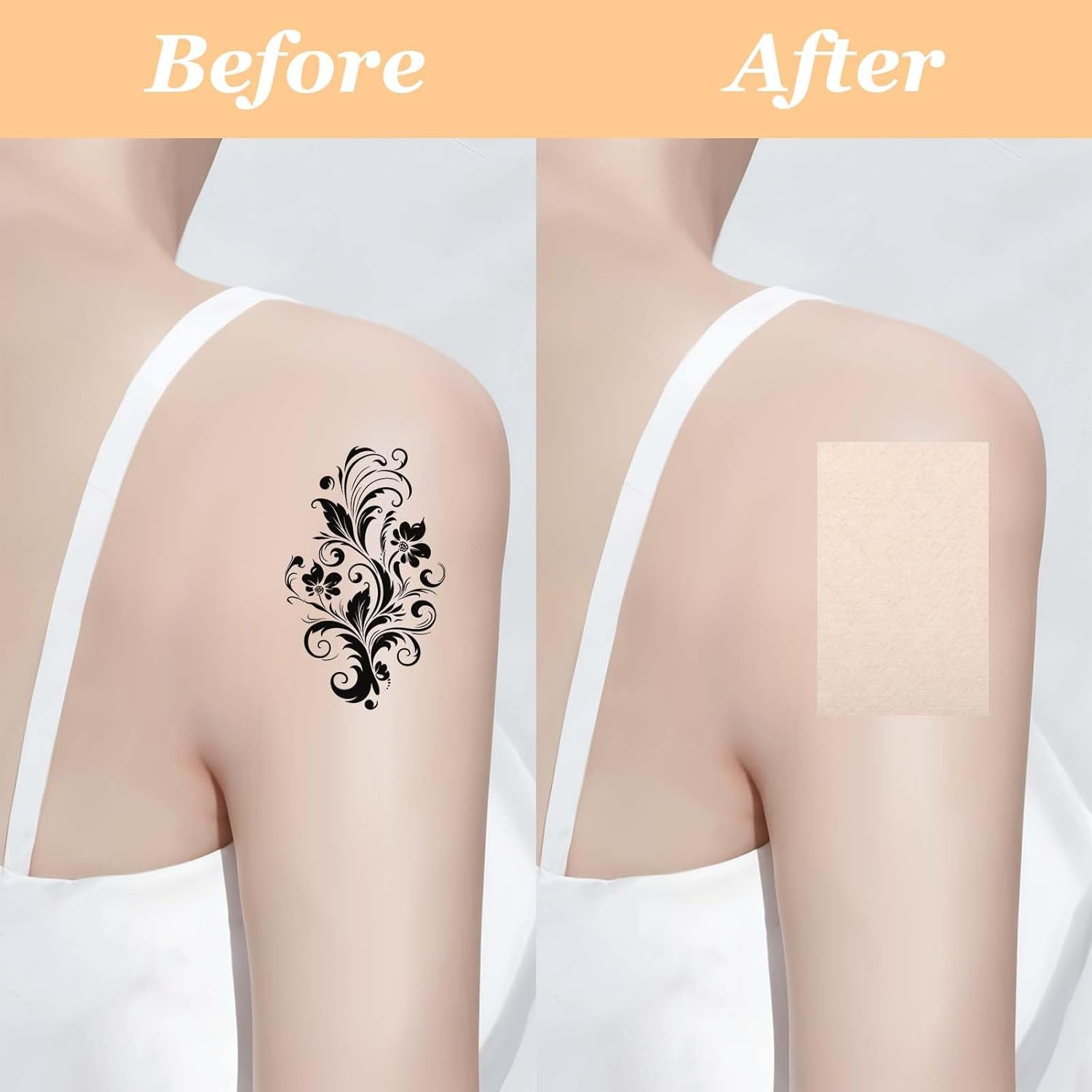 Piriuuo Pack of 10 Tattoo Cover up Tape, 12 X 9 Cm Waterproof Body Tattoo Cover up Sticker, Breathable, Sweatproof Tattoo Cover Tape, Can Be Cut to Size for Tattoo Scars and Birth Marks, Skin Colour image number 5
