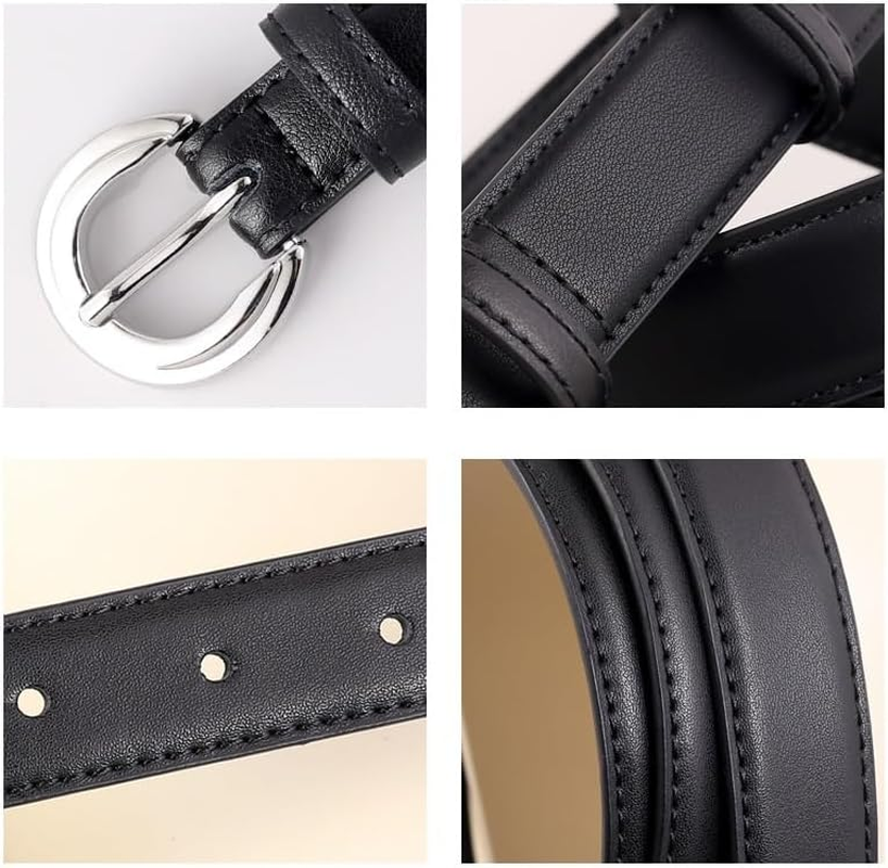 Silver Buckle Belt for Women Belt for Jeans Pants image number 1
