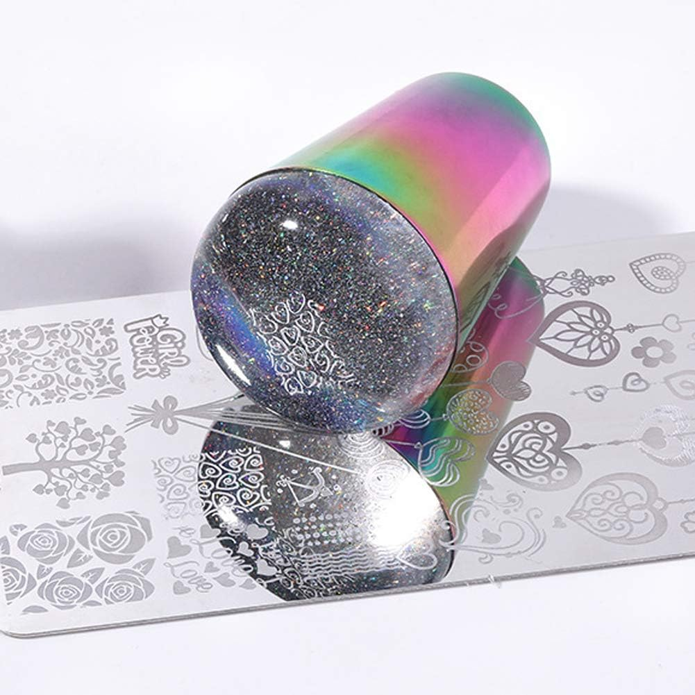 1 Piece Nail Art Stamper Nail Stamper Nail Stamping Kit Silicone Nail Art Stamper Stamping Palette Image Transfer Tool DIY Polish Print Template Manicure Tools(Multicolor) image number 6