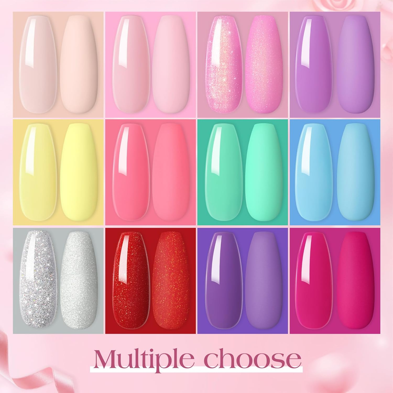 COSCELIA Gel Nail Polish Kit 16 Pcs Nail Polish Set and 12 Colors Nail Gel Polish Rainbow Series Nail Polish 6 Pcs Nail Glitter Powder Set 7 Pcs Nail Art Brush for Nail Designs image number 1