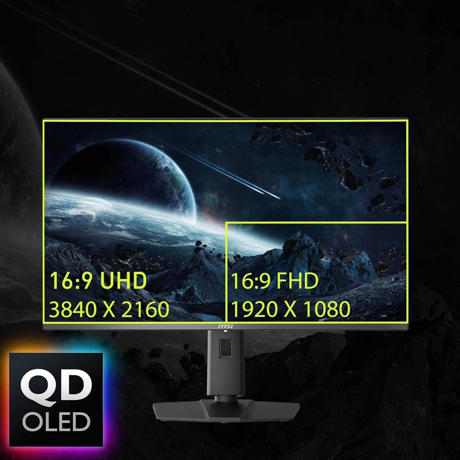 MSI MAG 321UPX QD‑OLED 31.5" 4K UHD 240Hz OLED Gaming Monitor - Black image number 4
