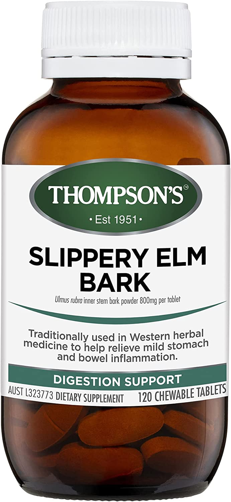 THOMPSONS Slippery Elm Bark 60 Chewable Tablets image number 1