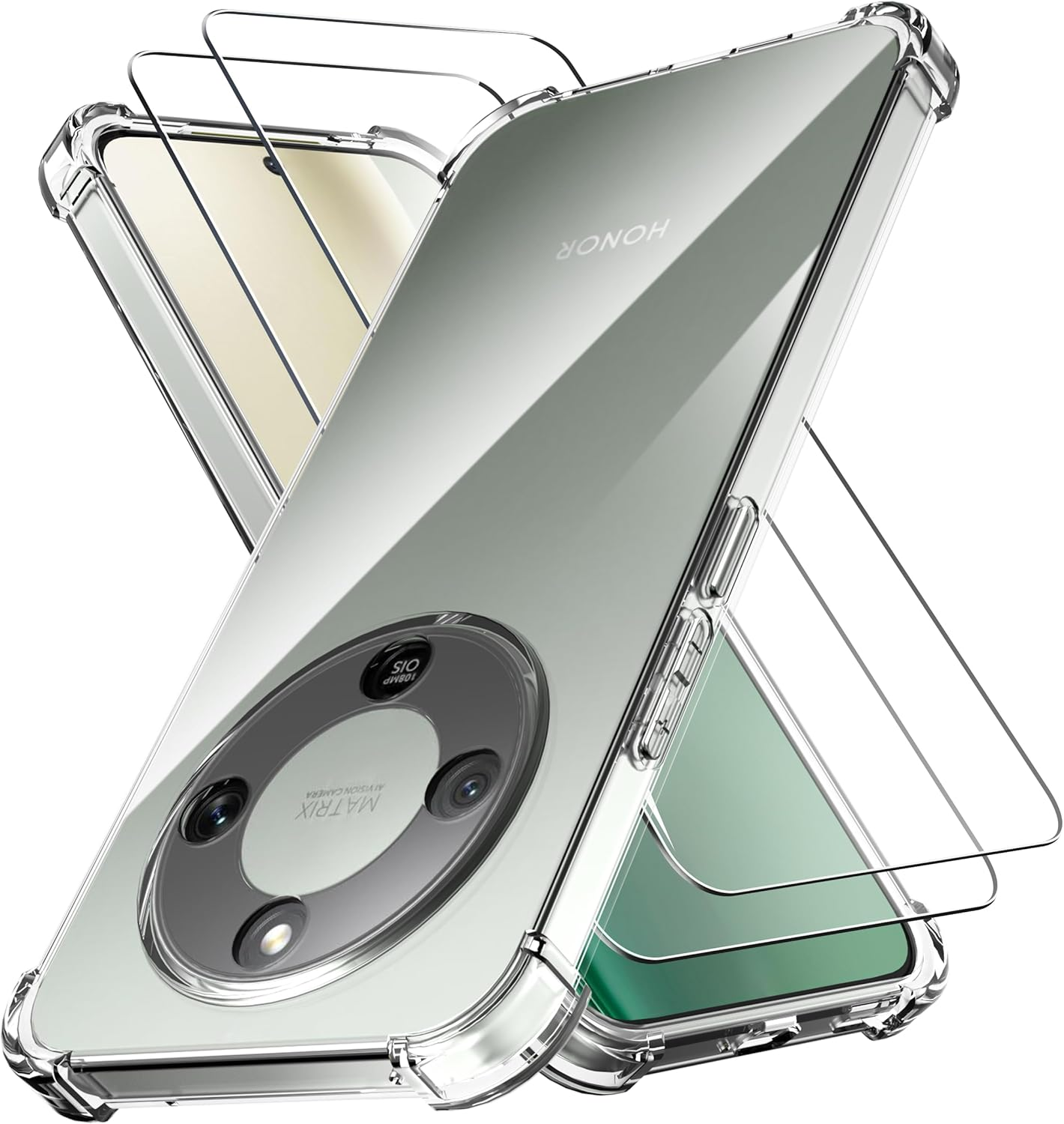 Anoowkoa TPU Case for Honor 400 Pro 5G Phone Case Clear with Built-In Camera Lens Protector Thin Transparent Protective Back Cover Soft Flexible Bumper Hybrid Silicone Case