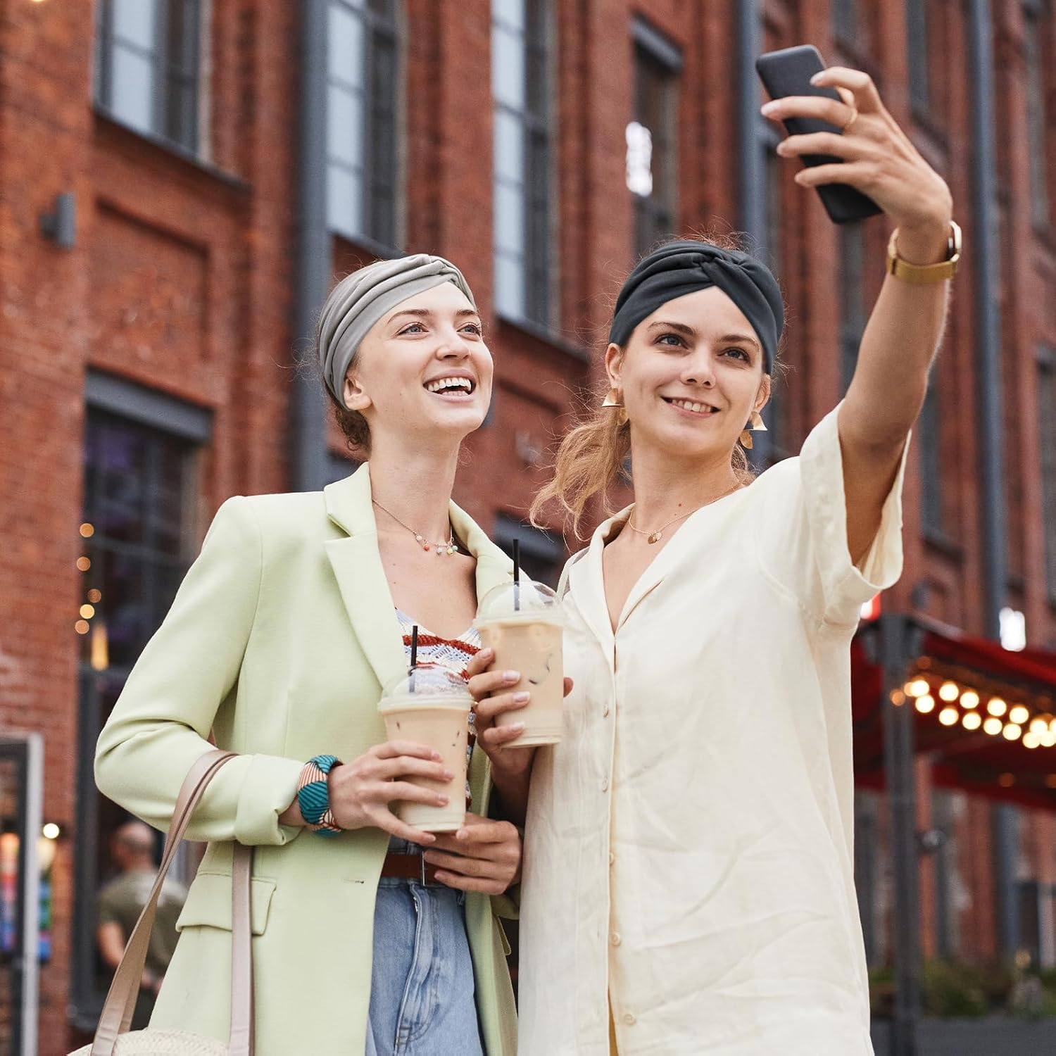 BELEVO Wide Headbands for Women'S Hair, Stretchy Headband 7'' Head Bands Adult Women Knotted Head Band Elastic Hairbands Fashion Accessories for Women 4 Pcs image number 6