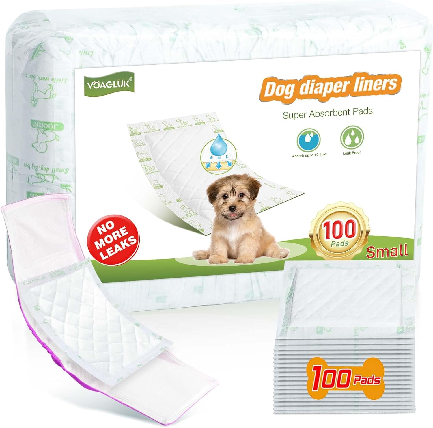 Dog Diaper Liners for Male and Female Dogs, 150Ct, Super Absorbent Disposable Dog Diapers Booster Pads Fit Most Pet Belly Bands and Wraps (Long) image number 2