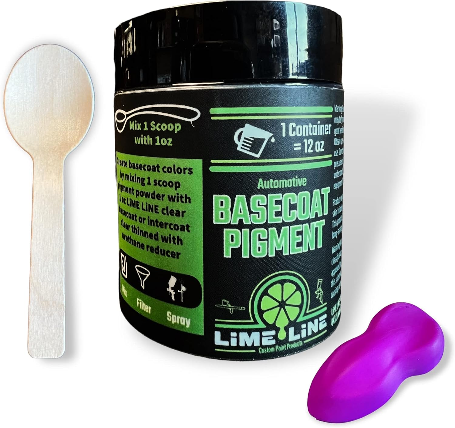 Lime Line Base Coat Maker Pigment Powder, Automotive Grade, Basecoat Metallic Red Pearl