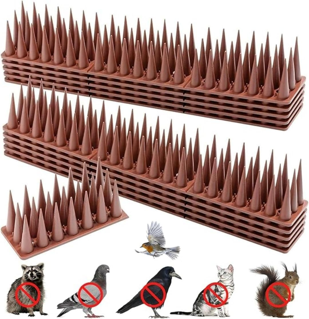 Animal Deterrent Spikes, 20 Pack, Brown, Outdoor Bird and Pest Control ﻿ image number 1
