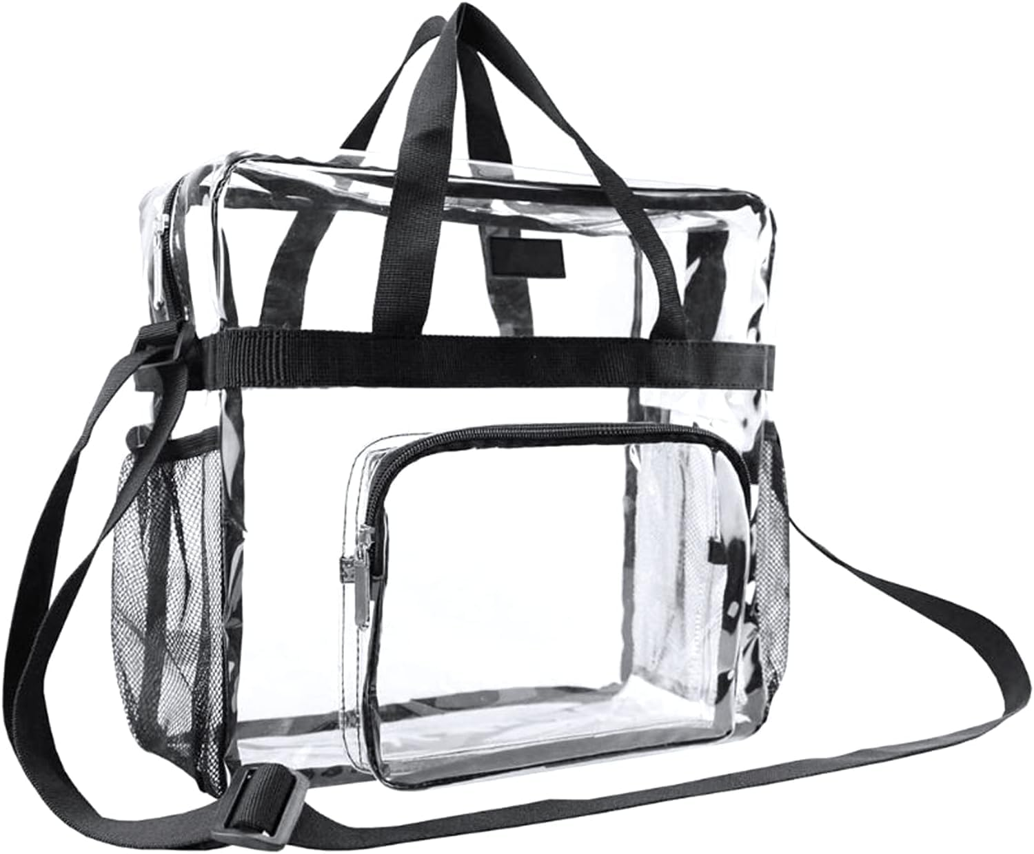 Homiliky Clear Toiletry Bag, PVC Waterproof Transparent Cosmetic Storage Bag Portable Travel Makeup Tote Bag for Women Men Lightweight Tote Shoulder Bag with Handles for Beach Stadium Sports image number 1
