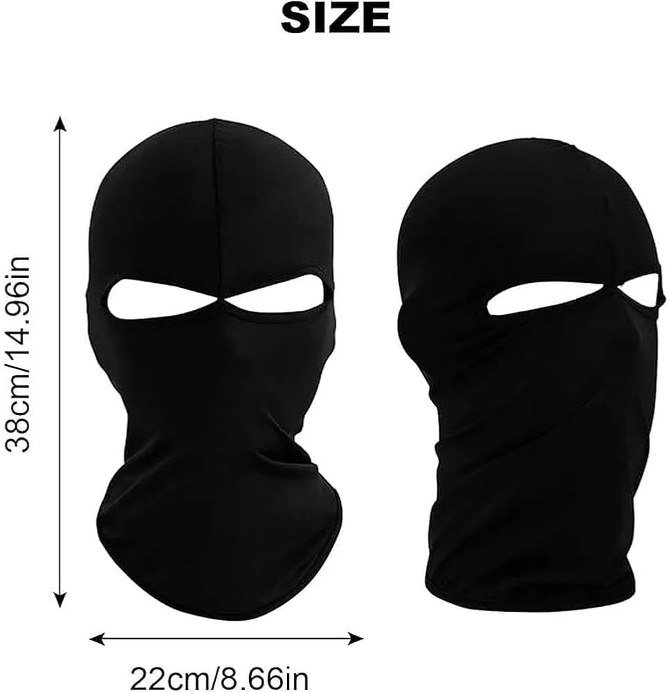 3 Pcs Balaclava Full Face Ski Mask Winter Breathable Headwear Lightweight Face Mask for Motorcycle Cycling and Outdoor Sports, Compatible with Helmet, Unisex Black Lycra Headwear image number 4