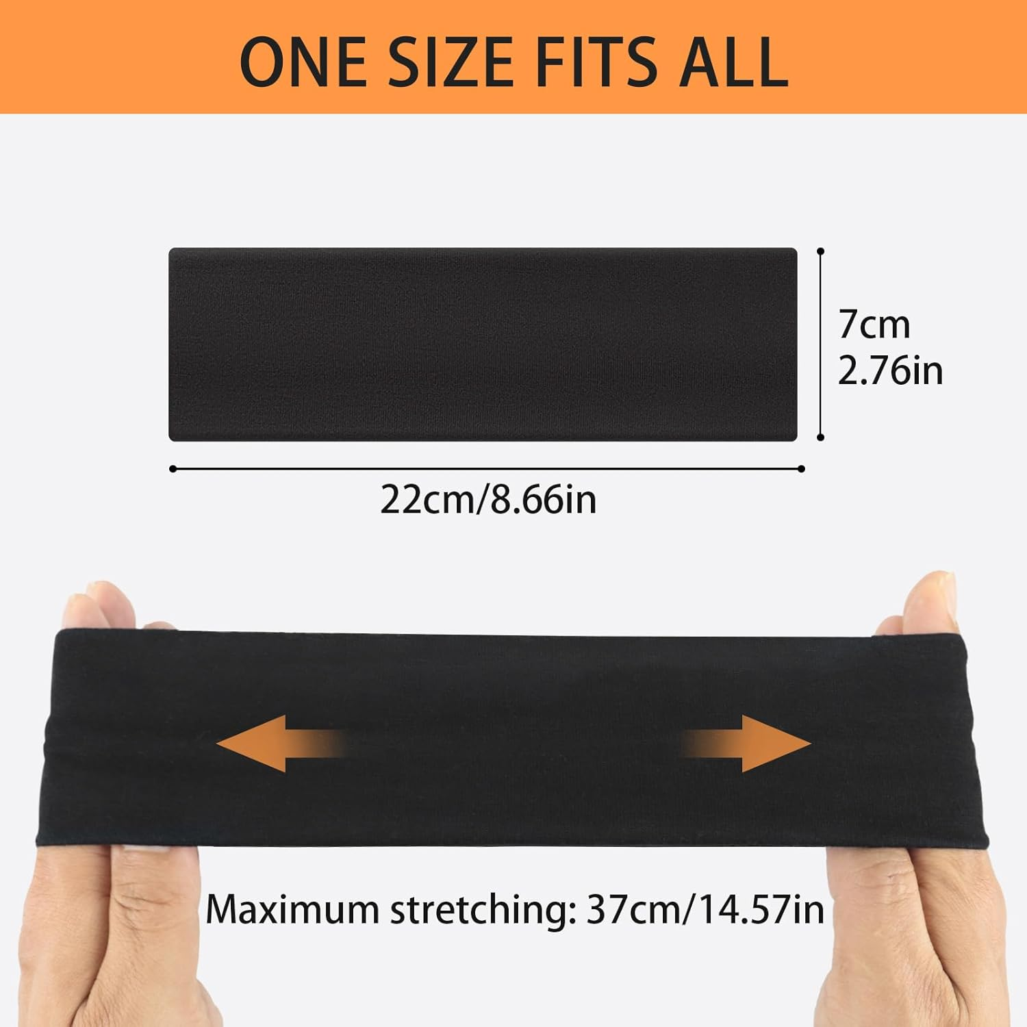 BELEVO 7Cm Wide Headband, Stretchy Headbands for Women'S Hair Black Head Band Elastic Head Bands Soft Hair Bands for Men and Women for Sports, Yoga and Exercise (Black, Brown) image number 3