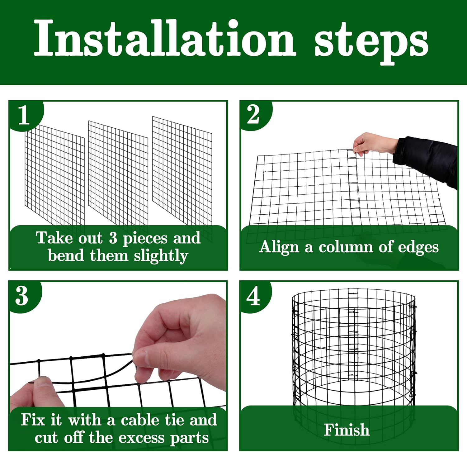 Adnee 10 Packs Wire Plant Protector from Animals - 12" H X 12" D Metal Mesh Plant Cage Covers - Sturdy Garden Bunny Barricades Chicken Wire Cloche for Plants Shrubs Vegetables Flowers image number 3