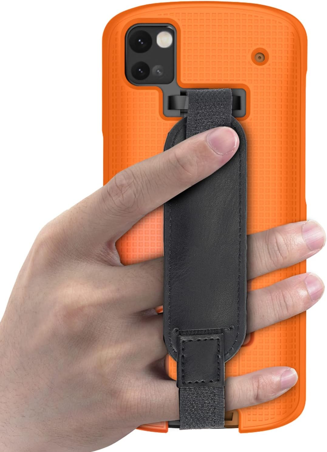 Nakedcellphone Case + Hand Strap Combo for Zebra TC53 TC58 Mobile Computer Scanner, Textured Slim Hard Shell Protector Cover with Kickstand - Cobalt Blue