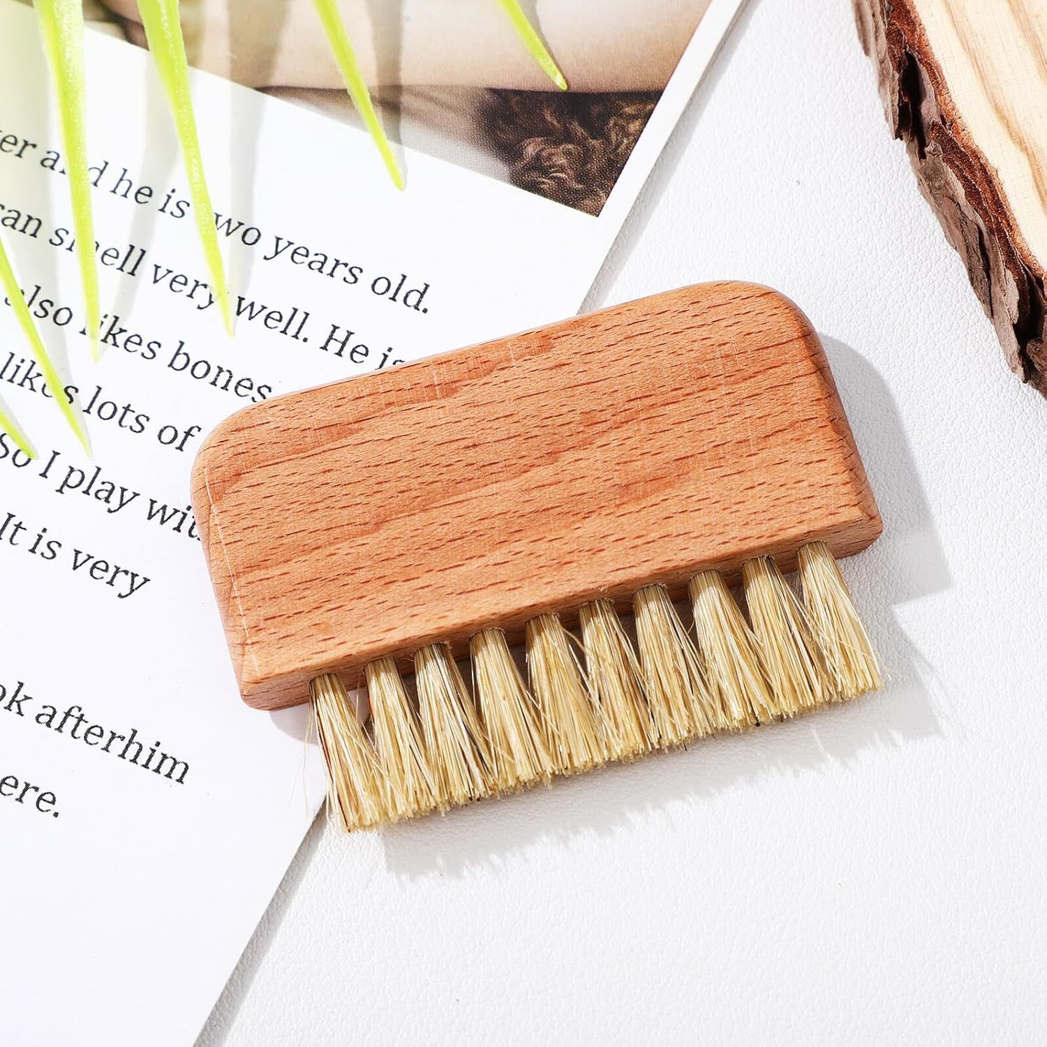 ARTSEWPLY Wooden Nail Brush with Dense Stiff Boar Bristles for Deep Fingernail and Toenail Cleaning Skin-Friendly Pedicure Scrub Tool for DIY Manicurists and Nail Care Specialists image number 1