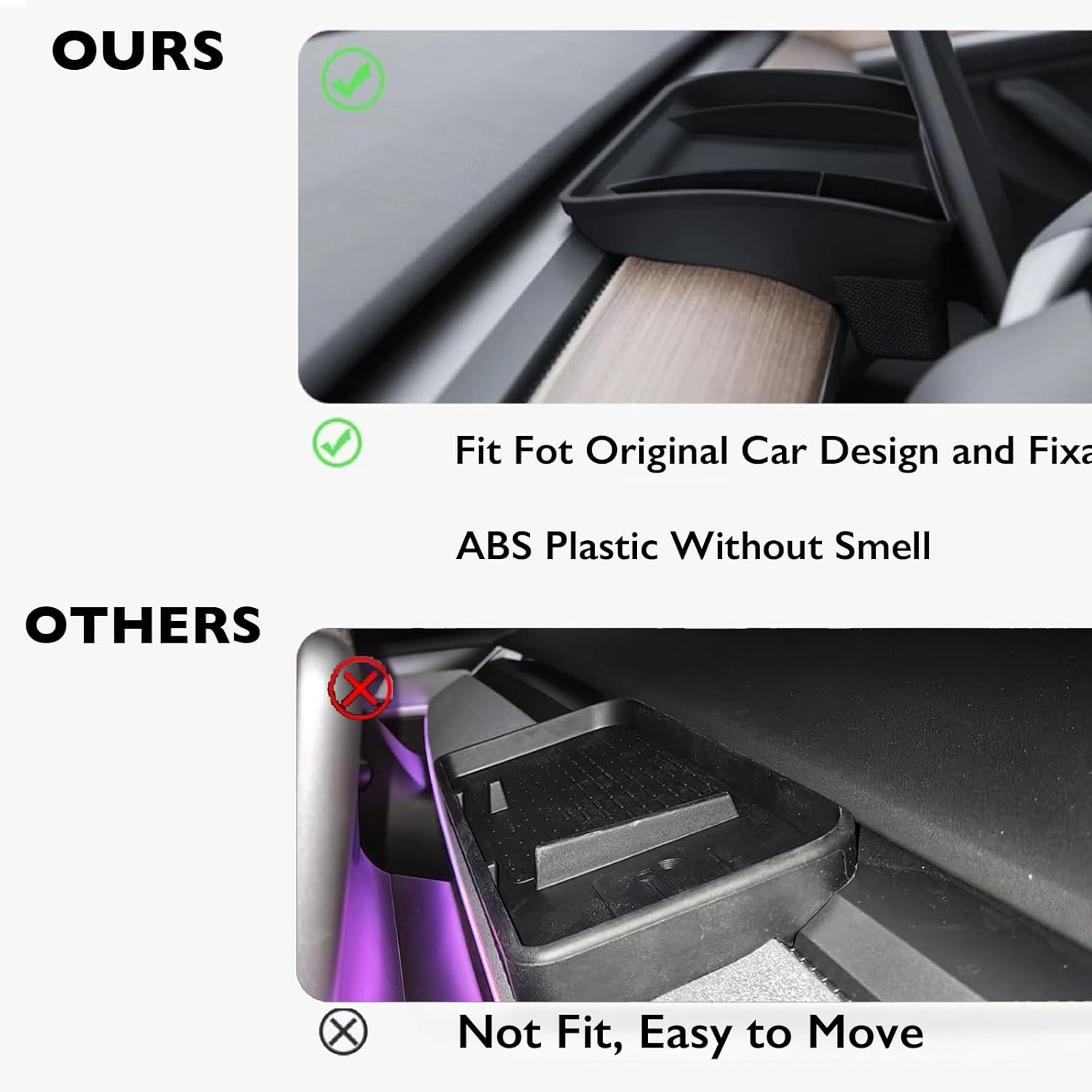 Center Console Organizer for Tesla, Tray-Effective Utilization, Back Screen Storage Box Compatible with Tesla 2021-2024 Model Y and Tesla 2021-2023 Model 3 image number 4