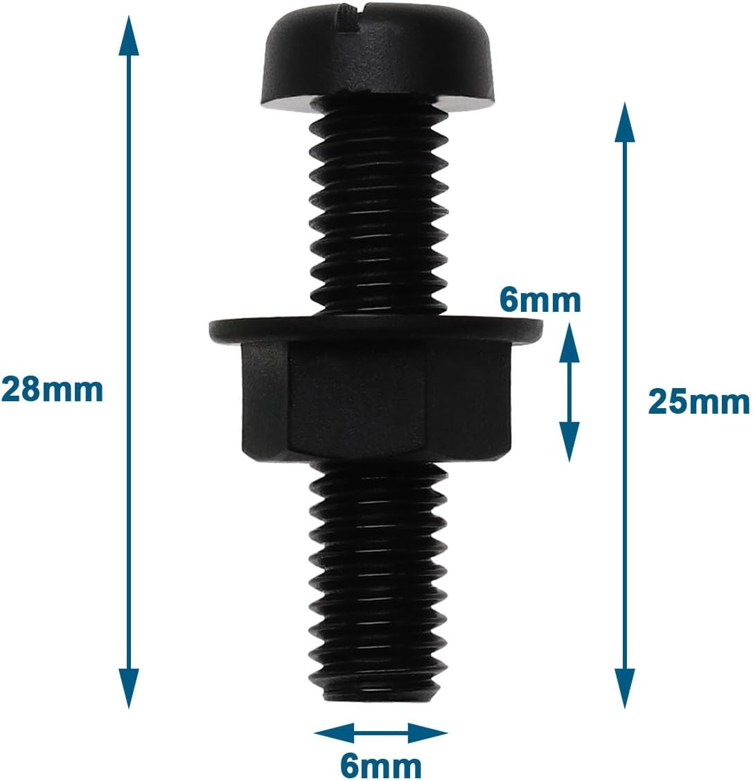 Emagtech 30 Sets Plastic License Plate Screws with Hex Nuts M6 Car Number Plate Fixing Fitting Fasteners for Car Auto Motorcycle Supplies (15 Sets Black & 15 Sets White) image number 1