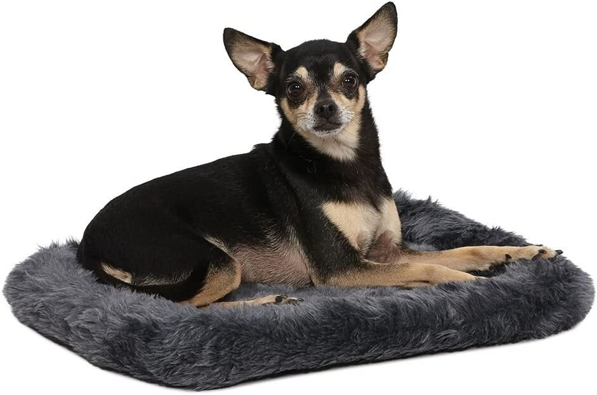 Midwest Homes for Pets Bolster Dog Bed 24L-Inch Gray Dog Bed or Cat Bed W/Comfortable Bolster | Ideal for Small Dog Breeds & Fits a 24-Inch Dog Crate | Easy Maintenance Machine Wash & Dry