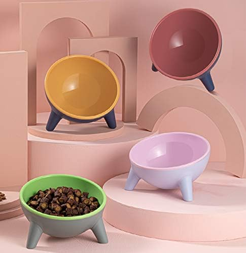 Cat and Dog Bowls, Stable Stand Multi-Purpose 15 Oz Large Capacity Wide Pet Dish, 15&deg;Tilted Pet Bowls, Dishwasher Safe, Shallow Feeder Bowls Pet Water Bowl for Small Dogs and Cats (Green) - Green image number 6