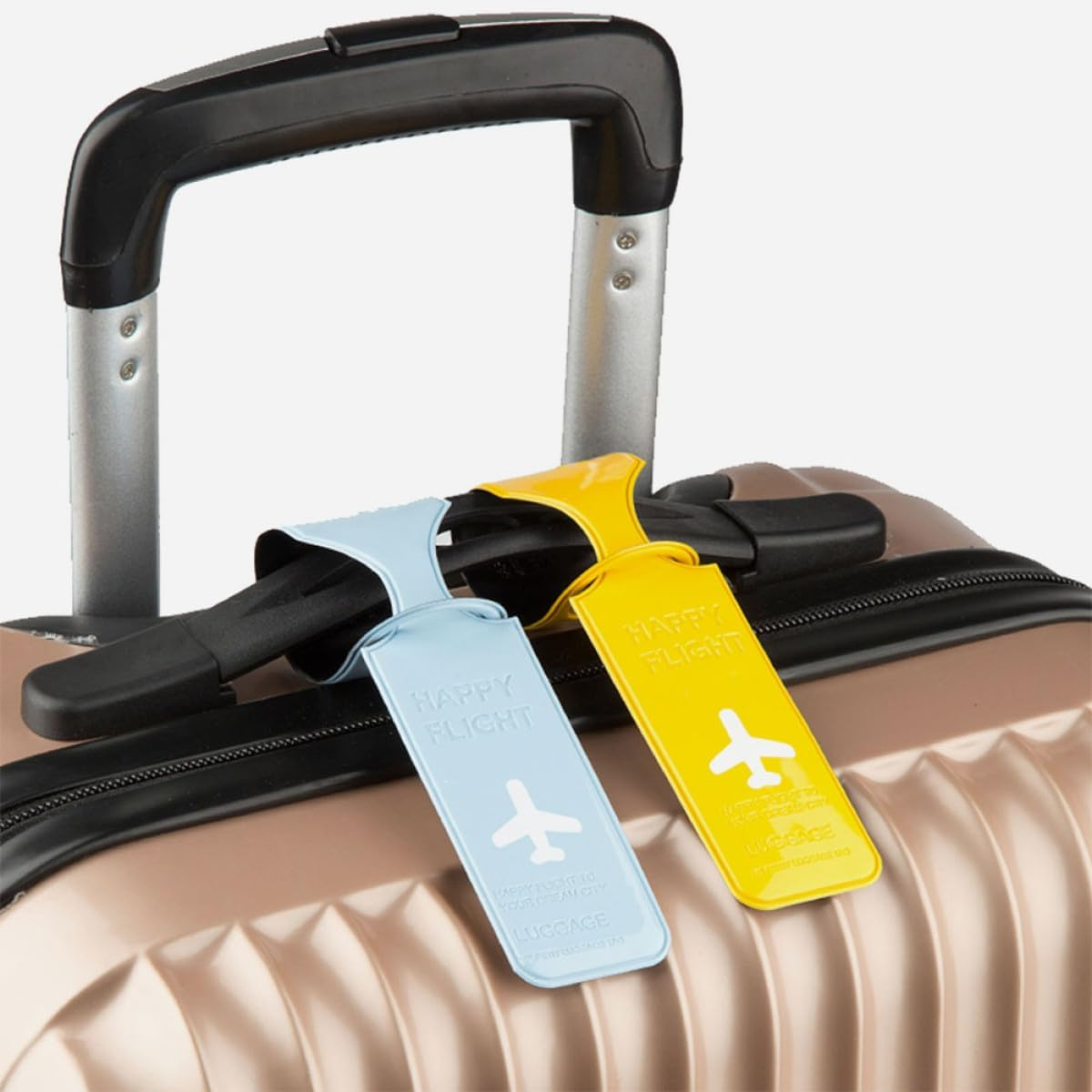 JOINPAYA 2-Pack Yellow Luggage Tags for Suitcases with Durable Plastic Material, Travel Bag Identifier Labels for Women&rsquo;S Baggage, Suitcase Tag Label Set for Easy Baggage Identification image number 6