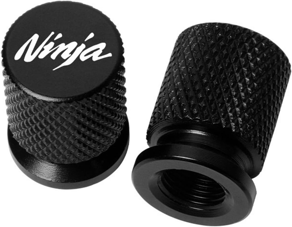 Jininshengxindianzi Compatible with Kawasaki Ninja 400 650 300 250 250R ZX14R ZX10R ZX6R Accessories Motorcycle CNC Aluminum Tire Valve Air Port Stem Cover Caps (Color : Black)