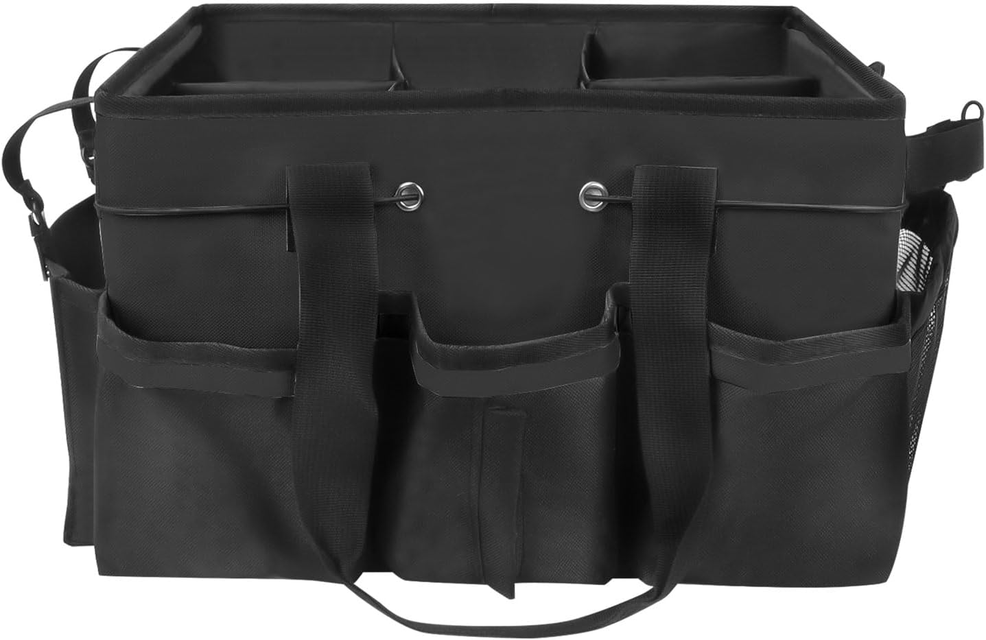 Universal Cleaning Caddy, 40 X 23.5 X 27.5 Cm Cleaning Caddy Organiser with Handle, Large Cleaning Agent Organiser Bag for Cleaning Agents Storage, for Home, Car, Bathroom (Black) image number 4