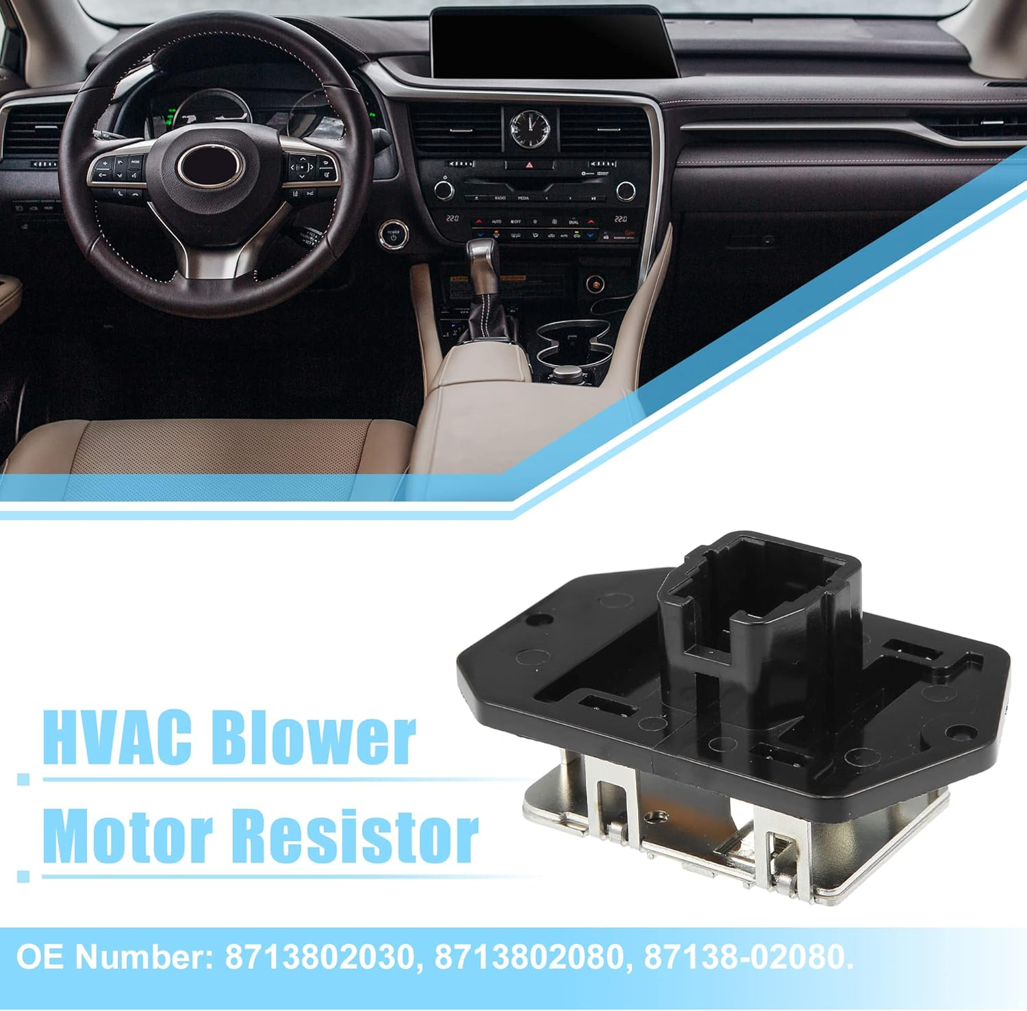 X AUTOHAUX HVAC Blower Motor Resistor AC Blower Control Module Fit for Toyota Corolla 2003-2008 No.8713802030 - Pack of 1 Black image number 3