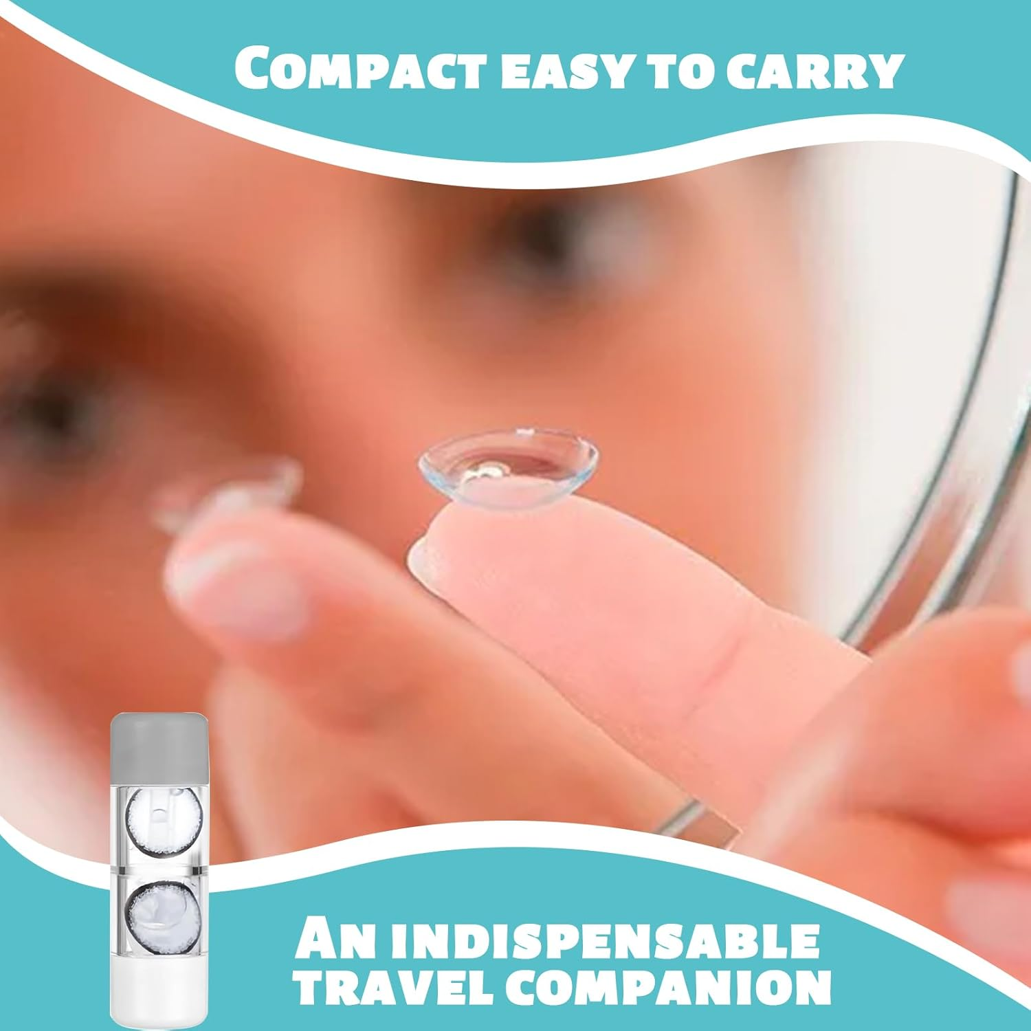 5 Pcs Contact Lens Cases, Mini Colorful Contact Lens Case Set, Contact Lens Barrel Cases, Lenses Holder Box with Contact Lens Remover Tool for Home Travel Outdoor